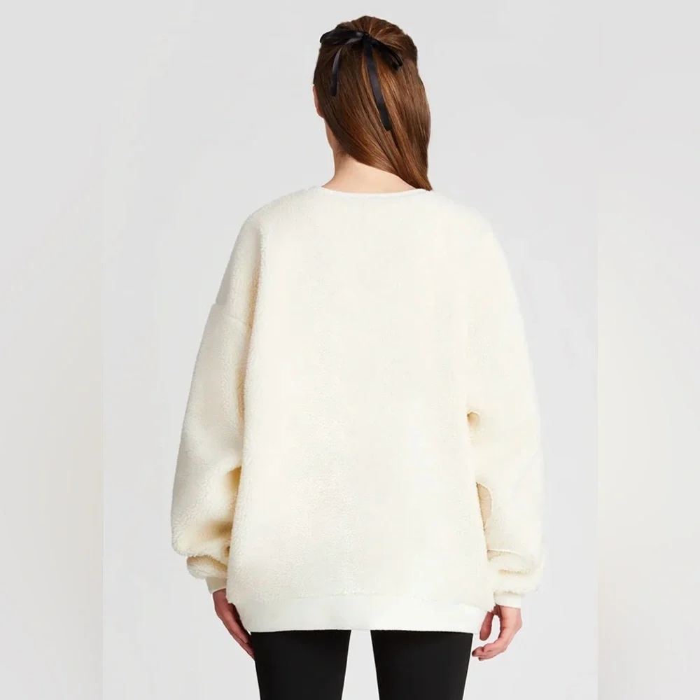 The Bar Cream Sherpa Women's Sweatshirt in size M - Picture 3 of 3